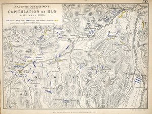 Mappa delle Operazioni che hanno portato alla Capitulation di Ulm, pubblicata da William Blackwood and Sons, Edimburgo e Londra, 1848